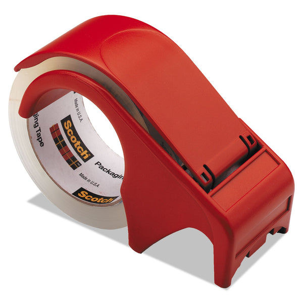 Scotch DP300RD Compact Quick Loading Dispenser for Box Sealing Tape, 3-Inch Core, Plastic, Red