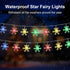 AUAUY 40 19.6FT 2 Snowflakes String Lights, LED String Lights Battery Operated Modes, Waterproof Outdoor Lights
