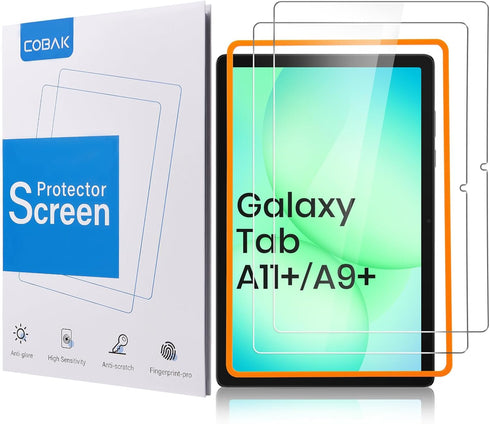 CoBak 2-Pack Tempered Glass Screen Protector for Samsung Galaxy Tab A11 Plus