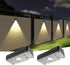 Solar Fence Lights,10 RGB Color Changing Modes,Solar Lights Powered Waterproof IP65,30 Hours