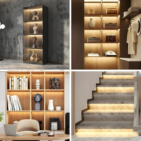 Closet 4PCS 20inch 2700K WOBANE LED Shelf Light, LED Light Kit, Pre-Cut Strip Bars, Designed for Shelves,Display Case