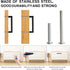 Matte Black Cabinet Pulls, Square Drawer Handles, 5 Pack 3-3/4 Inch Stainless Steel Kitchen Hardware, 96mm Hole Centers