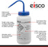 EISCO 2PK Wash Bottles for Sodium Hypochlorite (Bleach), 500ml - Labeled with Chemical Information & Safety Information (1 Color) - Performance Plastics Labs by EISCO