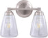 Aspen Creative 62732-09-2, 13 3/8" Two-Light Metal Bathroom Vanity Wall Light Fixture, Wide, Transitional Design