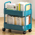 RFSHOP 2 Mobile Bookshelf, Moveable Small Bookshelf, Mobile Bookshelf with Wheels, Rolling Storage Cart Tier Utility