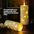 10" 4" Timer,2Pcs kakoya x Large Outdoor Waterproof Flickering Flameless Candles with Battery Operated LED Pillar