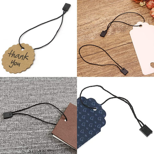 500 Pcs 7 Inch Hang Tag Fasteners with Black Nylon Strings & 500 Pcs Black Metal Ground Safety Pins