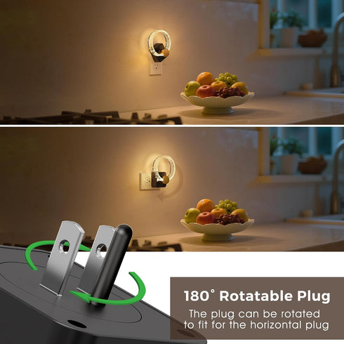 2 Pack 3000K 0-100LM L LOHAS LED Night Lights Plug into Wall, Plug in Night Lights with Light Sensor, Soft White