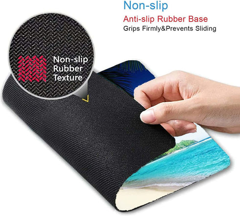 Beach in Sunset Mouse Pad, Non-Slip Rubber Base Wireless Gaming Mouse Pads for Computers, Cute Designs for Women.