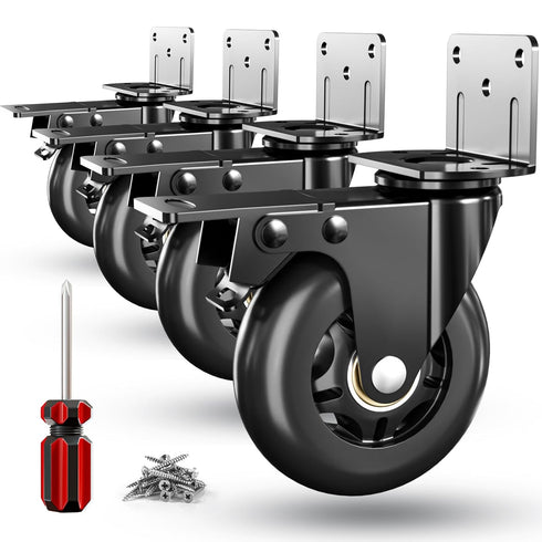 Side Mount Plate Caster Wheels - Thickened L-Shaped Mounting Heavy Duty 1600