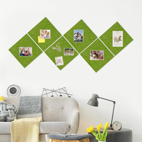 Felt Cork Board Tiles - 6 Packs 12" x 12" Self Adhesive Cork Bulletin Board with 60 Pushpins
