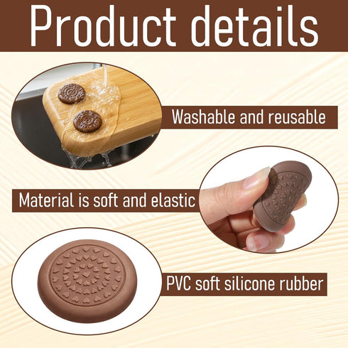 FdcZeyxior 8 Countertops Pcs Anti Slip Cutting Board Pads, Self-Adhesive Silicone Stabilizer Feet for Secure Grip