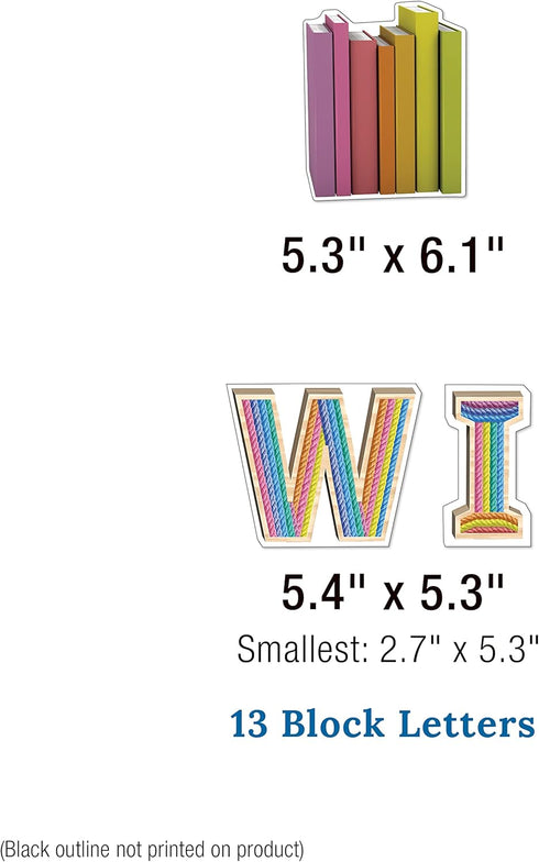 Carson Dellosa 31-Piece Subject Bulletin Board Set - Read, Write, and Math Signs for Bulletin Boards