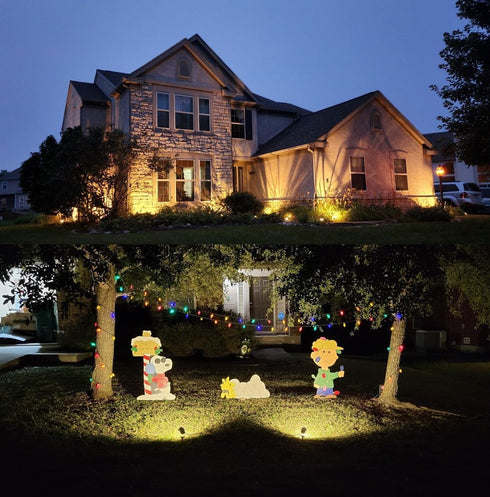 120V 12W 3000K 2 Pack TOVEENEN LED Outdoor Landscape Spotlight Waterproof Spot Lights for Yard House Garden Christmas