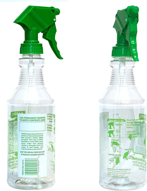 HARRIS Professional Wide Mouth 32oz Empty Spray Bottles, 3-Pack for Cleaning Solutions