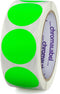 ChromaLabel 1.50 Inch Round Label Removable Color Code Dot Stickers, 500 Labels per Roll, Fluorescent Green Inventory