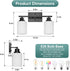 2-Light E26 Base(Bulbs Ascher Bathroom Light Fixtures, Vanity Light Over Mirror, Matte Black Wall Sconces with Milky