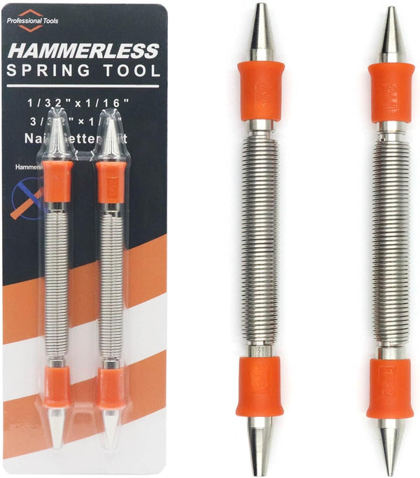 2-Piece Dual Head Nail Setter Kit, Nail Setter Features 1/32-in, 1/16-in, 3/32-in,