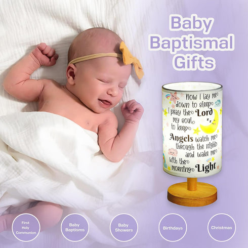 Heartfelt Baptism Night Light for Boys and Girls - Christening Gift with Prayer