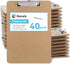 Wood Clipboards 40 Pack, Letter Size Hardboard Clip Board 8.5x11 for Classroom, Students & Office Supply