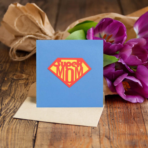 CUTE POPUP Supermom 3D Pop Up Card, Premium Handcrafted Gift for Mom, Birthday, Women’s Day, Any Occasion