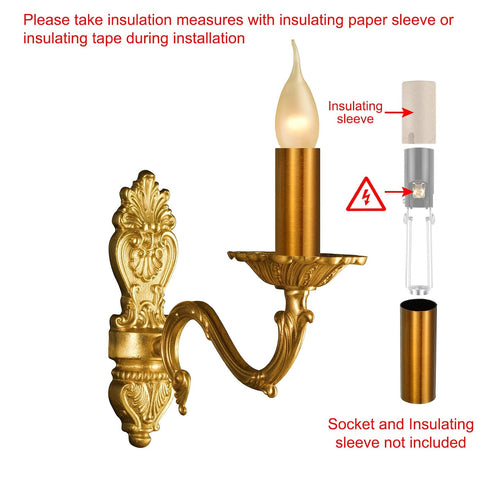 E12 3.1 Inch 12 MECCANIXITY Candle Socket Covers, Tall Metal Chandelier Sleeves Candelabra Base Sockets Fit to Most