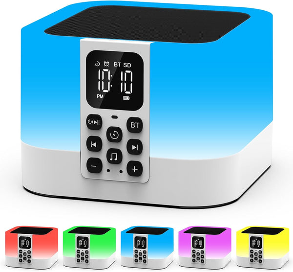 AUYLE Night Light Bluetooth Speaker, Baby Nursery Night Lamp for Breastfeeding, Alarm Clocks