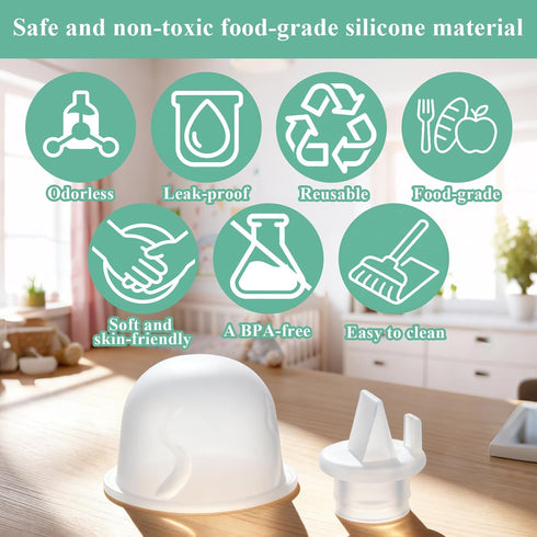 6 Pack 2 Pack Z1/Z2/Twist Duckbill Valves & Silicone Diaphragms Compatible with Breast Pump - BPA-Free Breast Pump