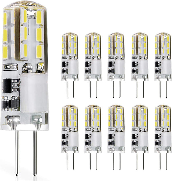 G4 LED Bulb 12V ac/dc Bi-pin Base Landscape Light Bulbs - 10W Replacement Halogen JC Bulb - Daylight White 6000K - 10