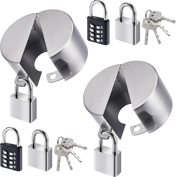 2 Pack Outdoor Faucet Spigot Lock, 4 Locks Water Hose Bibs Locks