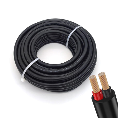 Oxygen-Free Copper 10AWG 2 Conductor Flexible Electrical Wire, Stranded PVC Cable for Lighting and Automotive Use