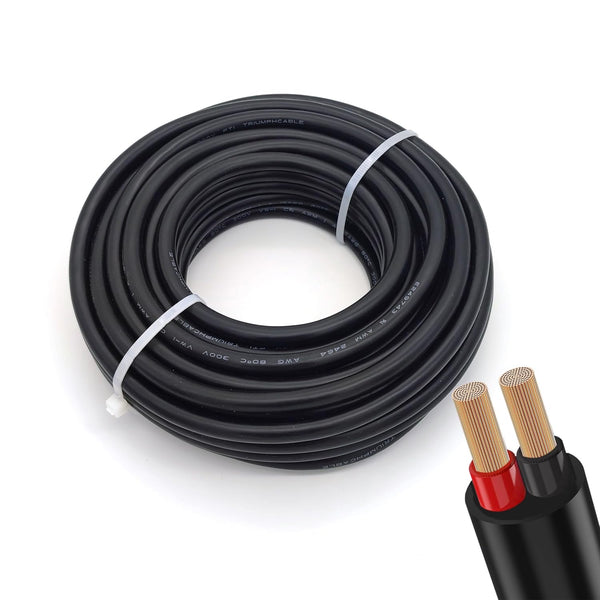 Oxygen-Free Copper 10AWG 2 Conductor Flexible Electrical Wire, Stranded PVC Cable for Lighting and Automotive Use