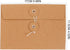 Tofficu 20Pcs Brown Kraft Paper Envelopes, 6.7x4.5 Inch Vintage Envelopes, Top Secret Folder with String and Button Closure, Document Envelope for Mail Postcard Bills Invitation by Tofficu
