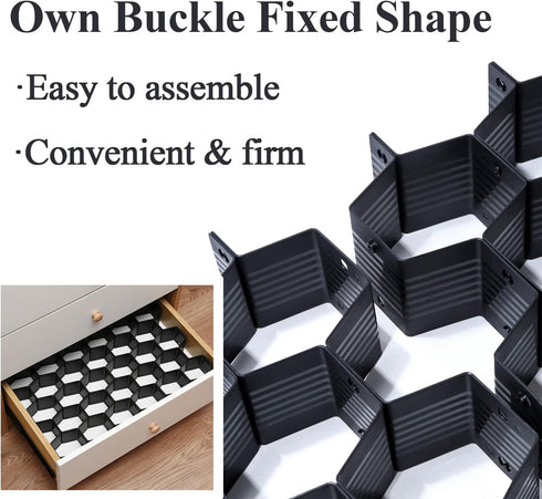 Honeycomb Drawer Organizer and Divider - 32 Pieces for Underwear, Socks, Ties, Office Supplies, and Sundry Sorting