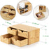 Wisuce Bamboo Desk Organizer, Mini Desktop Drawer Tabletop Storage Organization Box for Office Home Toiletries