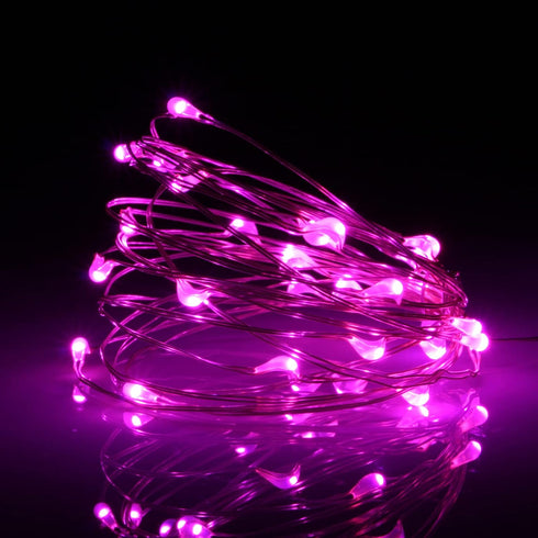 XINKAITE Waterproof LED String Lights, Fairy Starry Lights for Indoor & Outdoor DIY Decoration (10FT/3M, Pink)