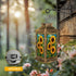 DERUINVAIO Solar Lantern Outdoor Waterproof Vibrant Stained Glass Sunflowers Green Leaves Garden Decor LED Hanging