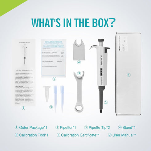 Micropipette 100-1000µl Lab Single Channel Pipettor, Adjustable Variable Volume for High Accuracy in Laboratory