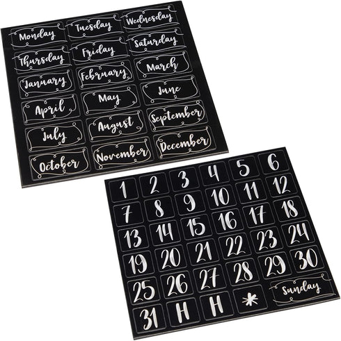 Juvale Magnetic Calendar for Classroom, Number Magnets and Calendar Magnets with Day, Month, Date (50 Piece)