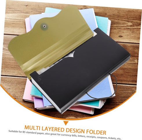 Organ Bag Monthly File Organizer, Multi-Layer Accordion Folder, Paper File Holder, Outdoor PP B5