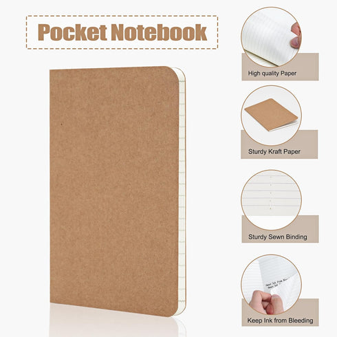 EOOUT 12 Pack Little Notebooks, 3.5" x 5.5" Softcover Mini Notebooks, 30 Sheets, 60 Lined Pages