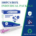 100Pcs 18G 1.5 Inch (38MM) Luer Lock Needle for Measuring, Refilling Ink, Industrial and Crafts Individually Packed