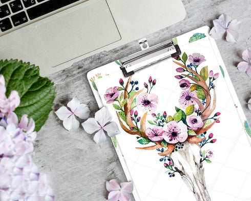 WAVEYU Cute Decorative Clipboard, Cactus Design with Low Profile Clip, Letter Size (12.5"x9"), Retractable Key Hole for