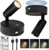 Black 2 Pack Dimmable LED Lights for Bedroom - Battery Wall Light