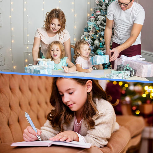 Yeaqee 36 Pcs Winter Themed Snowflake Pens, Frozen Ballpoint Pens for Winter Birthday Party, School Reward Prizes