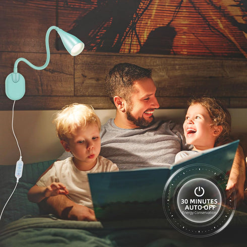 3 Modes,10 Dimmable, LED Wall Mounted Bedside Reading Light, Color Brightness USB Charging Port, Adhesive Wall Lamp