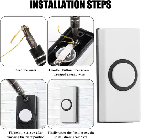 STDEV Wall Mounted Doorbell Switches With Screws Round Doorbell Push Button Replacement Hard Wiring Press Button