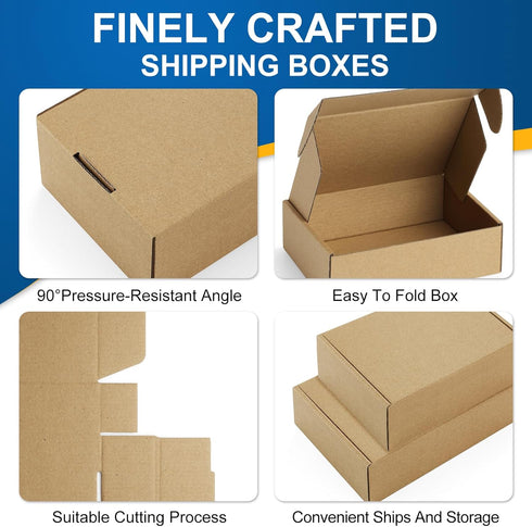 Famagic 12 Pack Small Shipping Boxes 4x4x2 Brown Corrugated Cardboard Mailer for Small Business