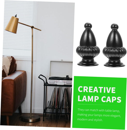 ARTIBETTER 2pcs Decorative Lamp Finial Modern Simple Design Light Screw Caps for Table and Floor Lamps Elegant Finish