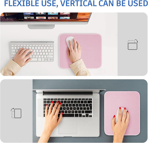 ZYAOTWQZ 10.2 8.2Inch, Pink Mouse Pad, Nice and Cute Mouse Pad, Splash-Proof Textured x Stitched Edge Non-Slip